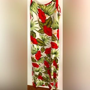 BOCA RATON NEW OLD STK BEACH RESORT WEAR  Boho TIASA Red Tropical Maxi Dress M